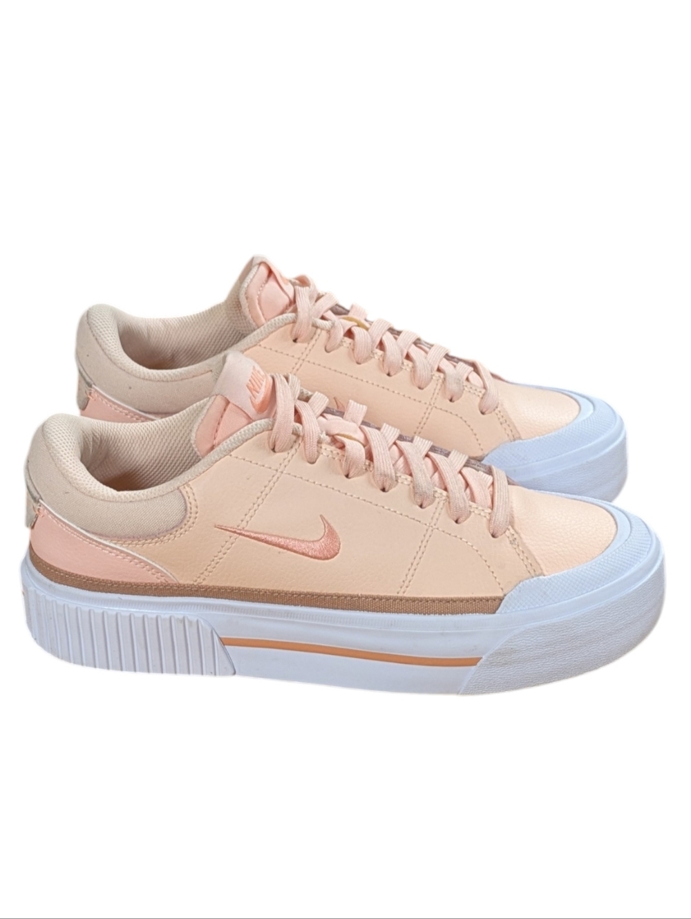 Nike Womens Court Legacy Lift Platform Sneakers Washed Coral Size 8 - Picture 2 of 11